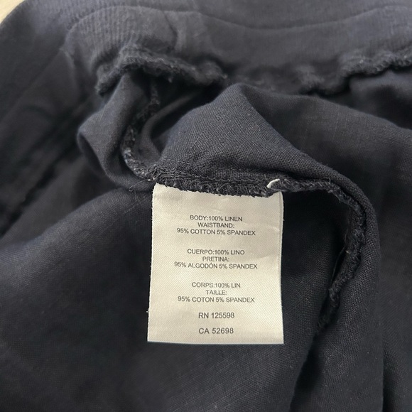 Ellen Tracy Women’s Navy Blue Linen Capris Pants Elastic Waistband Size 1X - Picture 8 of 9